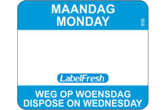 Label Fresh Codelabel maandag weg op woensdag Easy Blauw Papier 500 stuk(s) 1